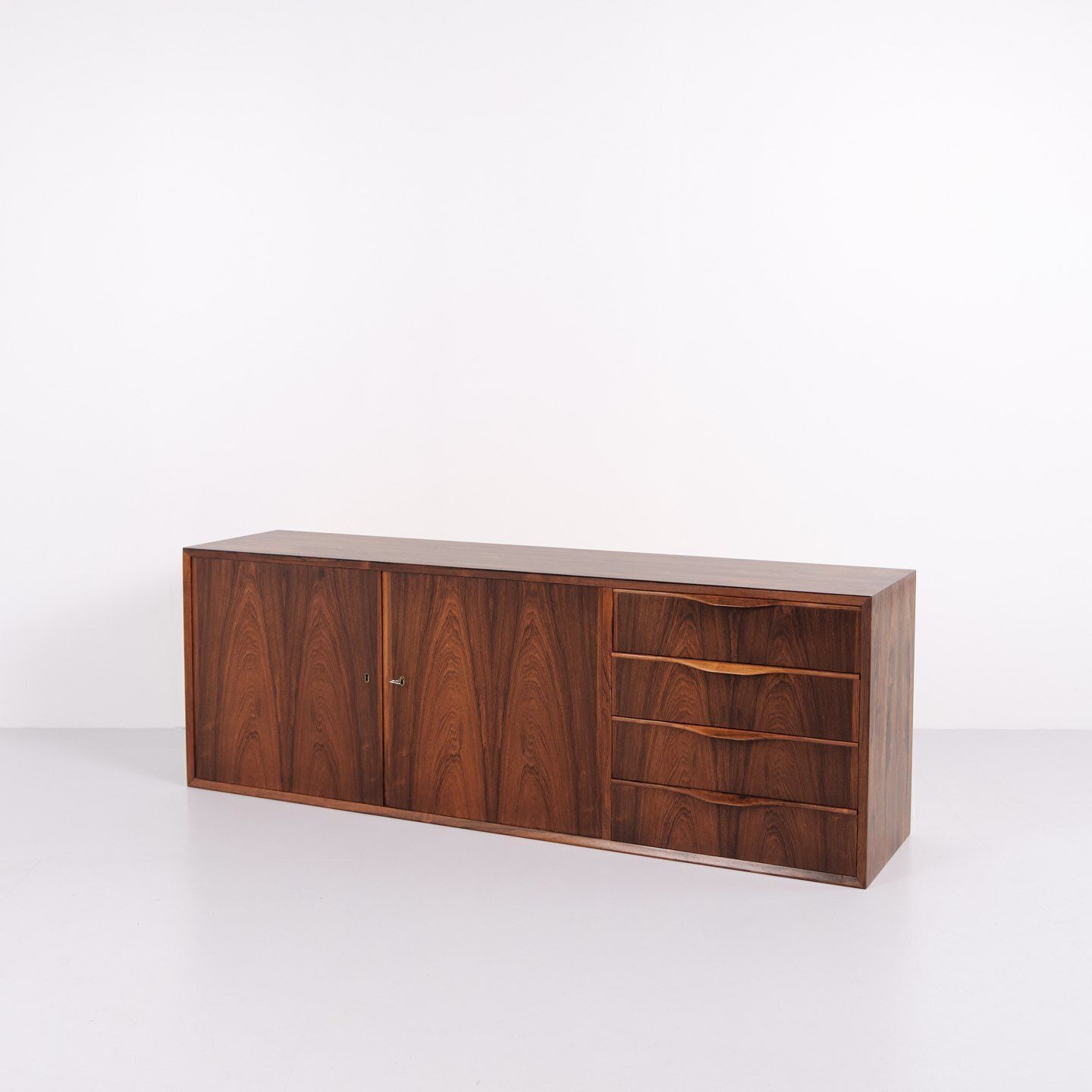 Wall Mounted Sideboard   Rosewood   Erling Torvits   Klim Furniture Factory   1950s photo furniture