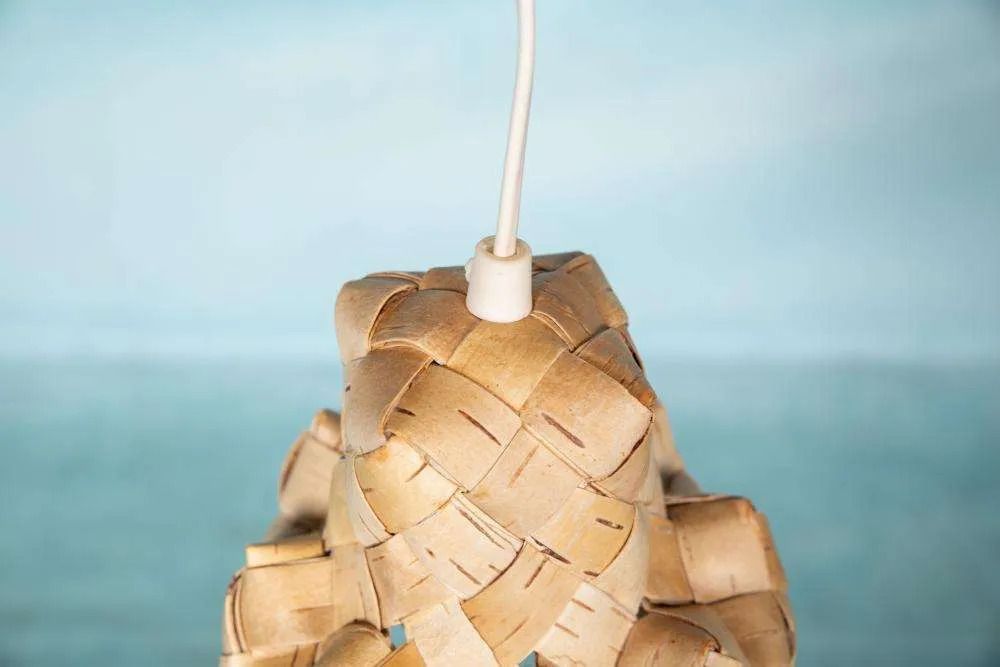 Vintage Scandinavian Pendant Lamp From The 1960s, Japandi Pendant. photo Lighting