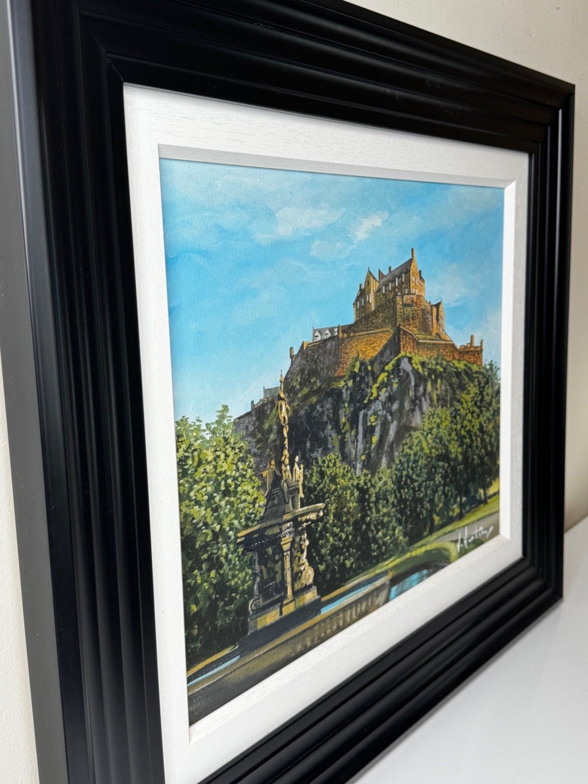 21st Century Painting Crown Of The Capital At Dawn Edinburgh Castle With The Ross Fountain photo buy