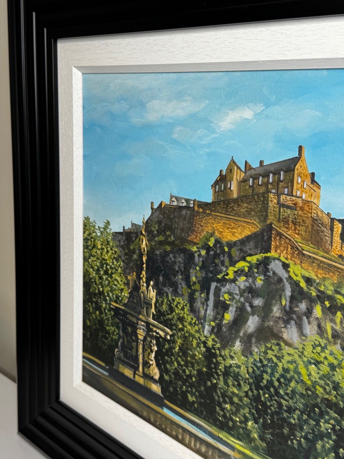 21st Century Painting Crown Of The Capital At Dawn Edinburgh Castle With The Ross Fountain photo vintage