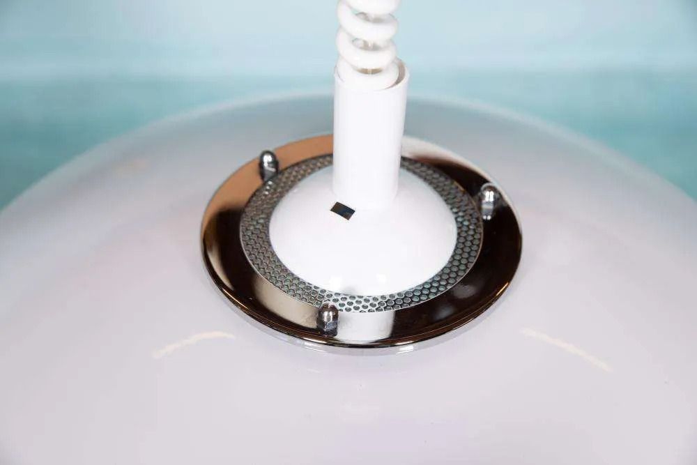 Vintage Scandinavische Schaalhanglamp, Jaren 60–70, Noordse Hanglamp. photo vinterior