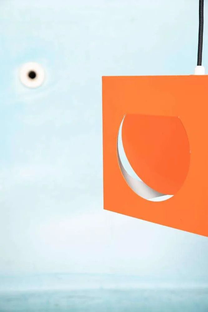 Space Age Finnish Design Hanging Lamp, 1960s Kubus Stockmann Orno. photo vintage