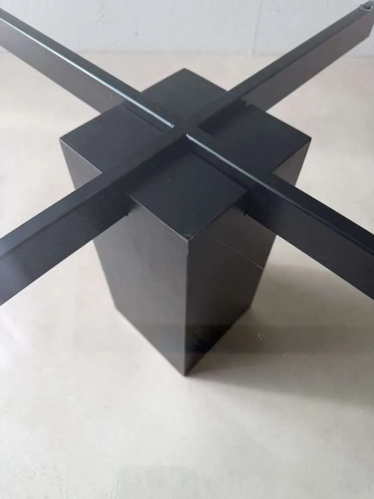 Metaform Kw1 Salontafel Hank Kwint Jaren 1980 Glas Zwart Metaal photo Meubels