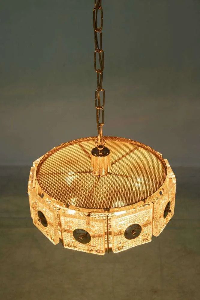 photo vinterior Vintage Design Hanging Lamp Orrefors Sweden, Carl Fagerlund.