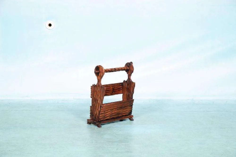Brutalist Wooden Reading Holder 70s, Spanish Magazine Rack photo Home Decor