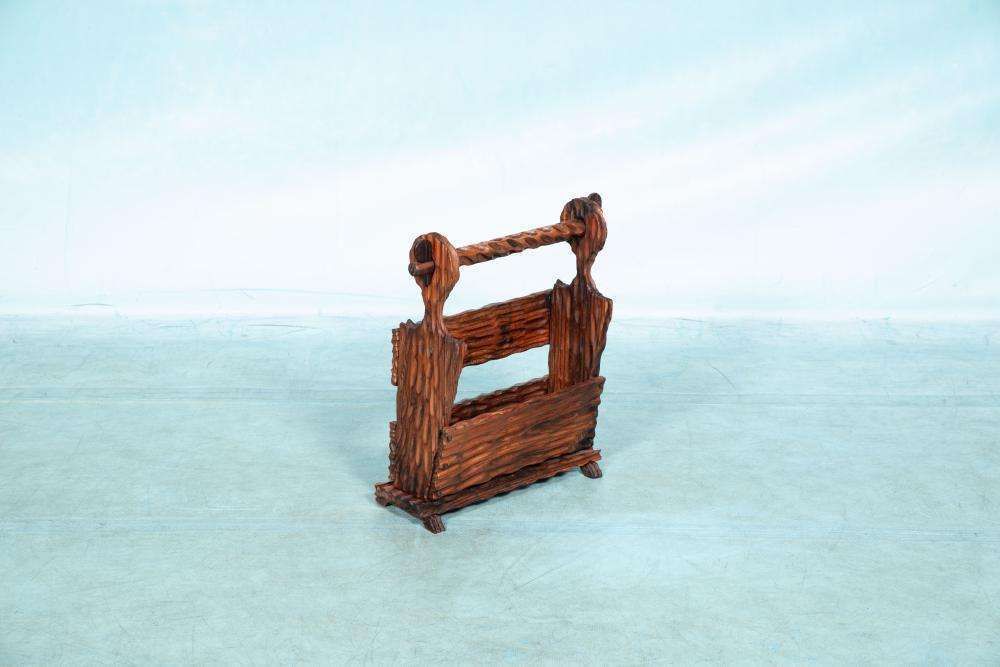 Brutalist Wooden Reading Holder 70s, Spanish Magazine Rack photo vinterior