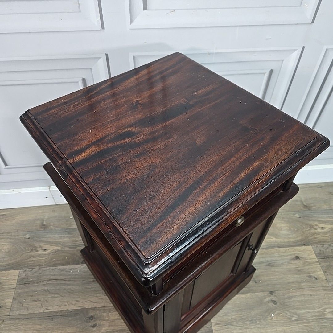Antique Reproduction Pot Cupboard Bedside Table Mahogany Wood Cabinet Stand photo for sale