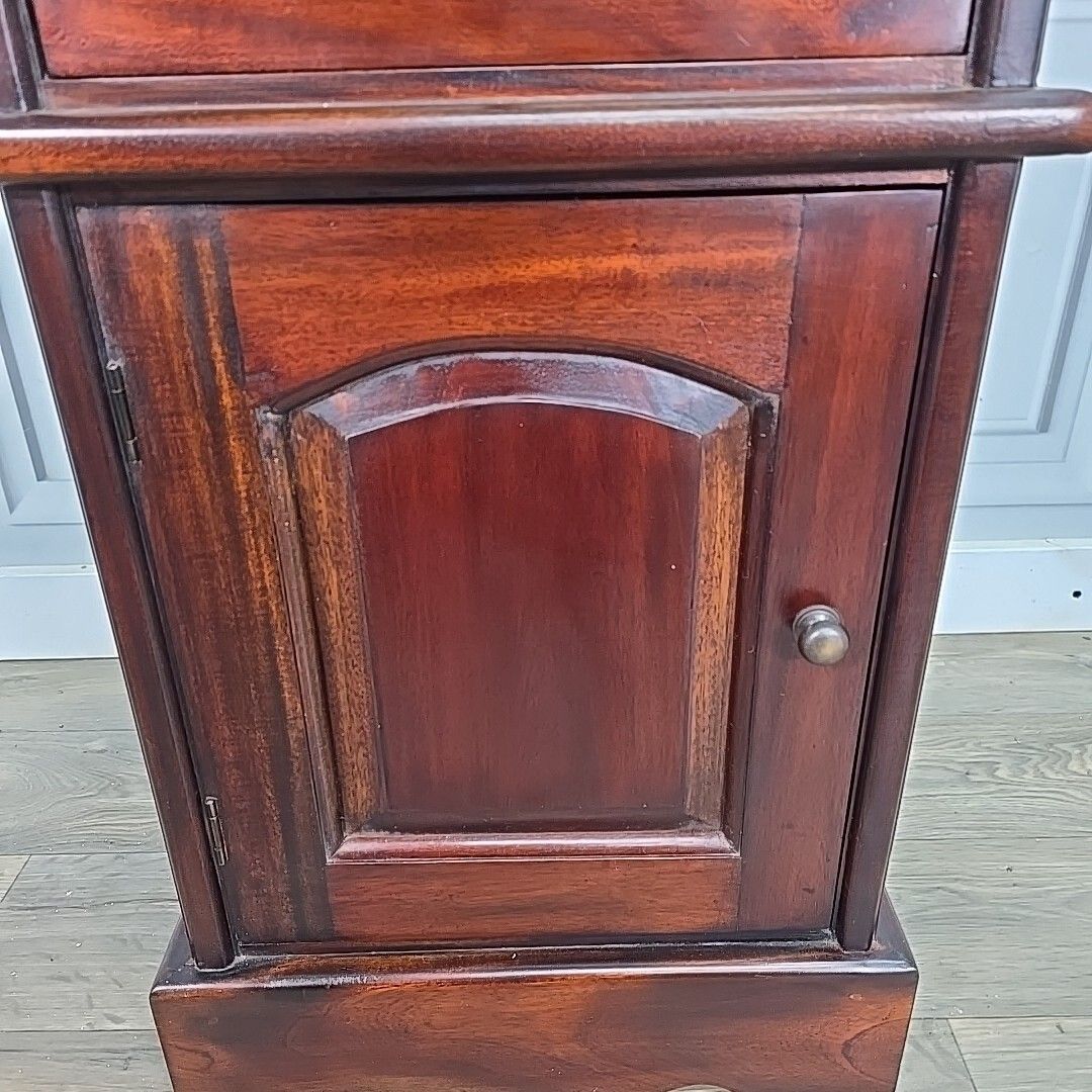 Antique Reproduction Pot Cupboard Bedside Table Mahogany Wood Cabinet Stand photo buy