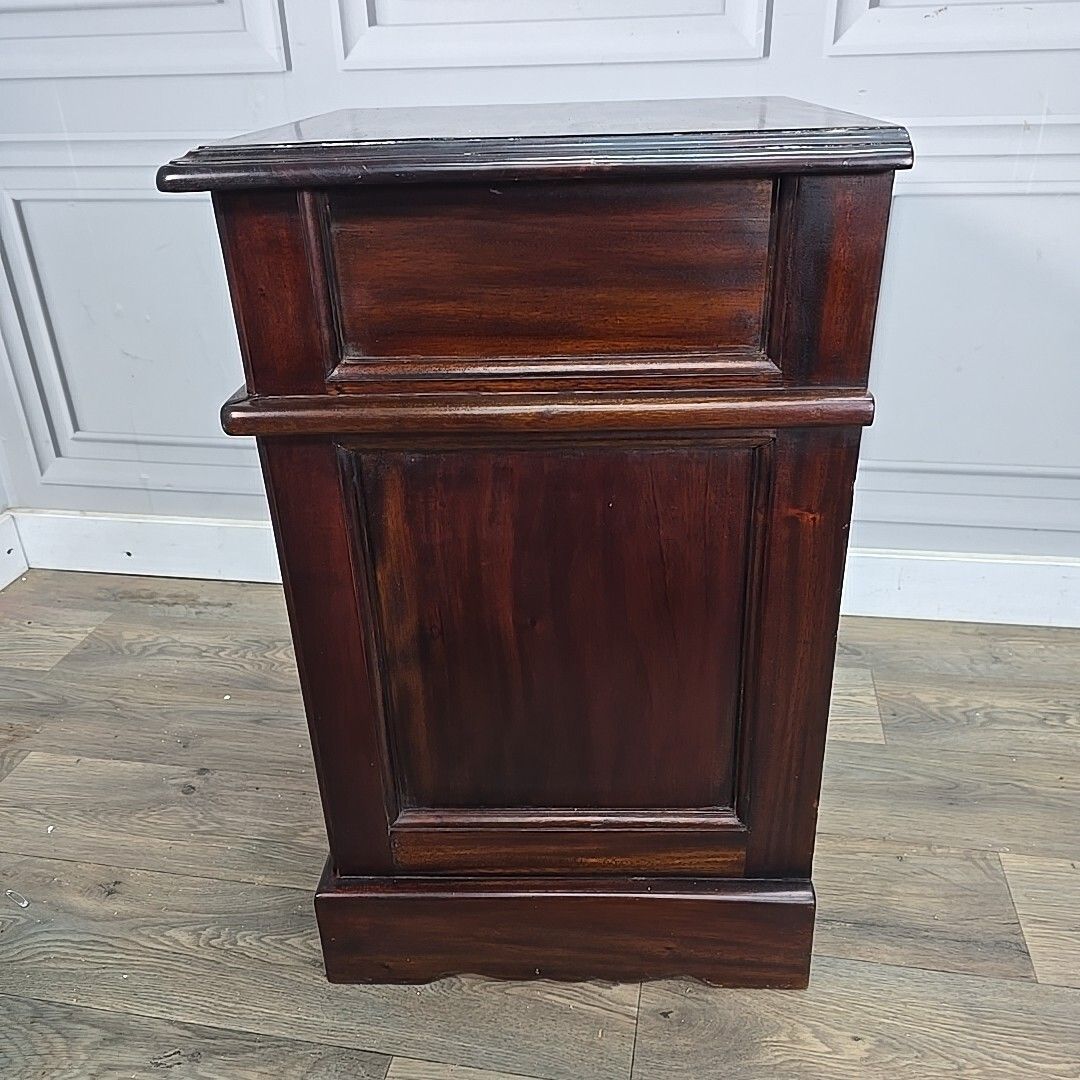 photo buy Antique Reproduction Pot Cupboard Bedside Table Mahogany Wood Cabinet Stand