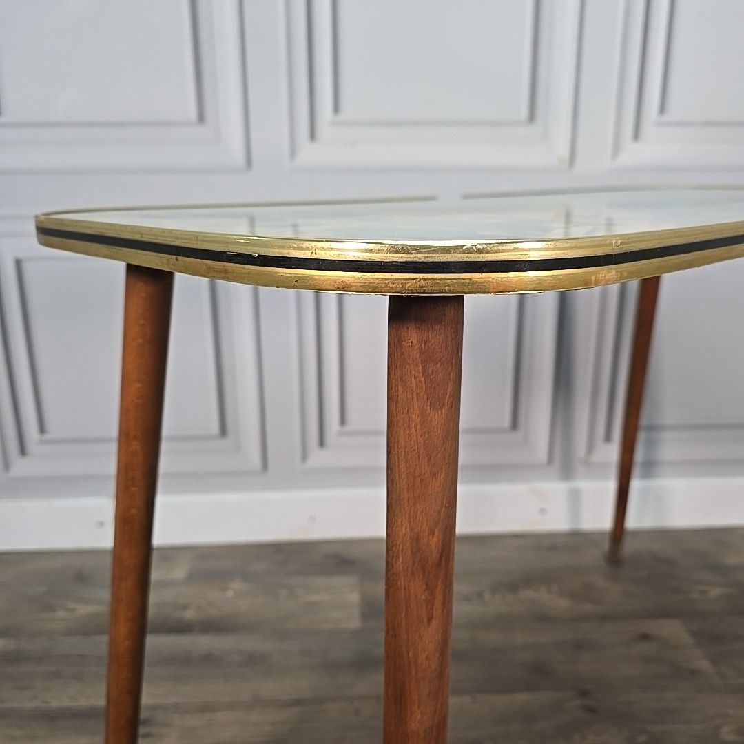170.0 Vintage Italian Coffee Table – Mid Century Glass Top Venice Scene Side Console photo