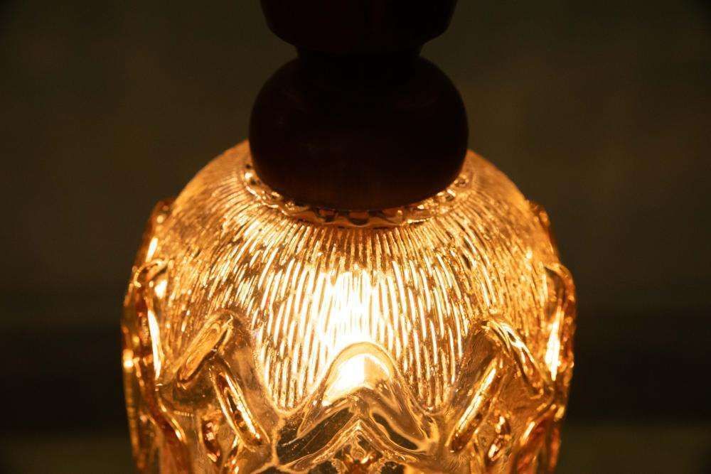 photo vintage Brutalist Glazen Hanglampen Jaren '70, Vintage Zweedse Hanglamp.
