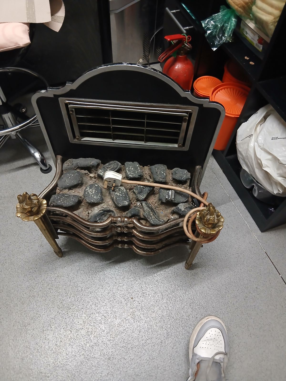 Vintage Berry’s Electric Brass Coal Effect Fireplace Heater