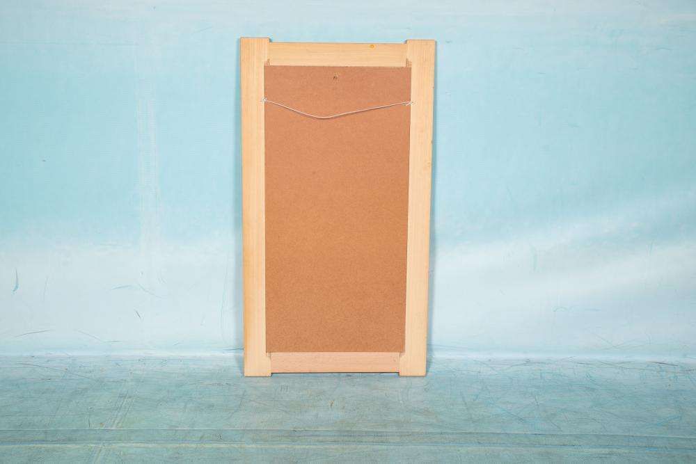 Deens Vintage Design Jaren 1960 Wandspiegel Eiken & Geponst Messing. photo for sale