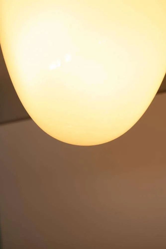photo vinterior Vintage Opaline Plafondlamp, Jaren 1950, Minimalistisch Ontwerp.