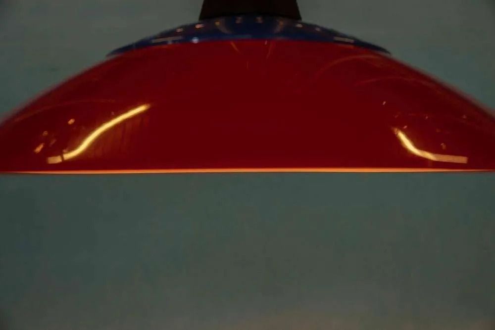 photo buy Memphis Style Pendant Lamp 1980s, Children's Room Red Blue Black.