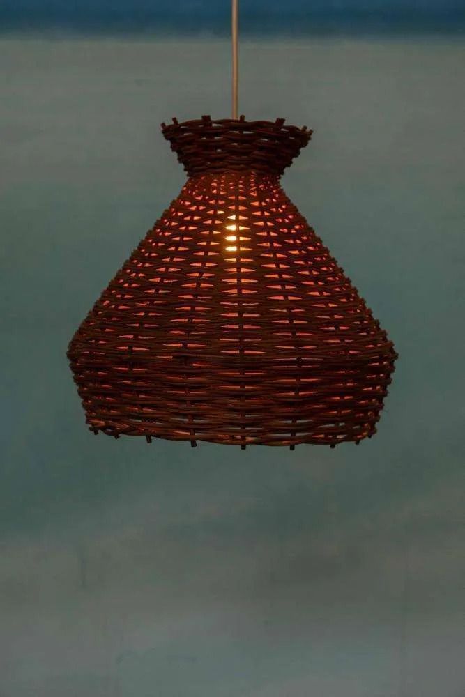 photo furniture Bohemian Sixties Pendant Lamp, Braided Vintage Lampshade.