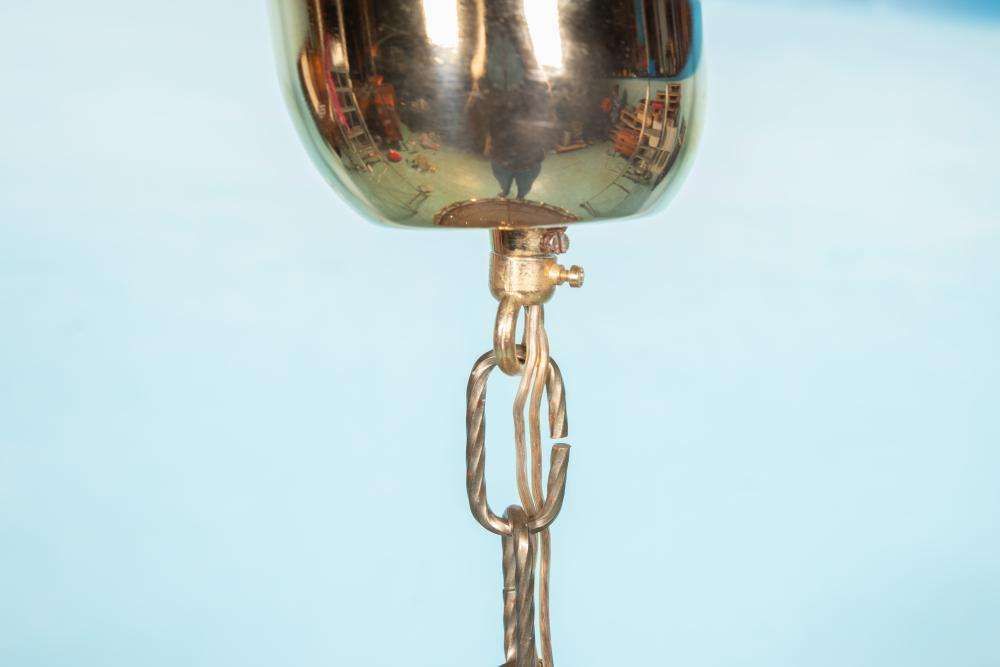 photo buy Vintage Glazen Hanglamp Zweden Jaren 1960, Messing & Glas.