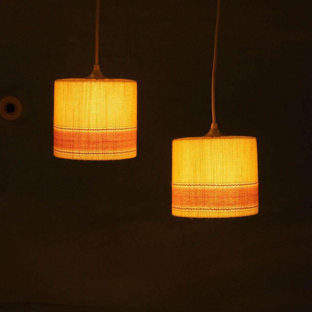 Lighting Space Age Pendant Lamp Ochre Yellow, Sixties Swedish Yellow Pendant. photo