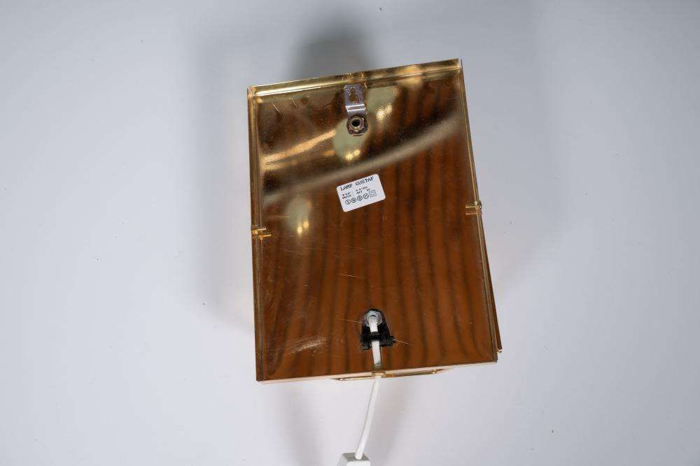 photo buy Vintage Messing & Rookglas Wandlamp