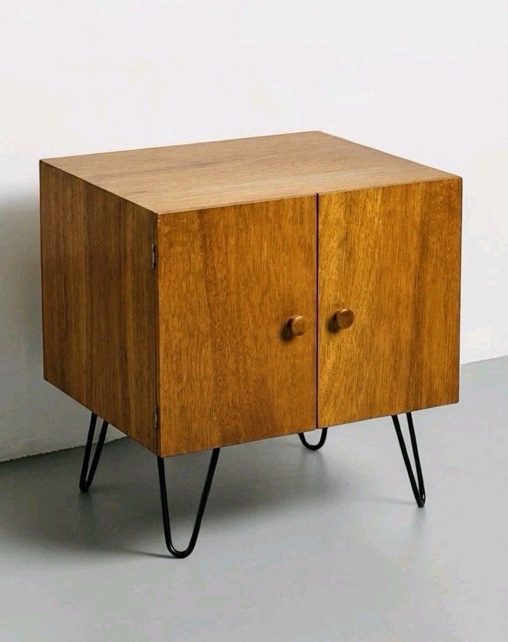 Furniture Mid Century Teak Record Cabinet Cupboard Mid Century Retro C1960s photo