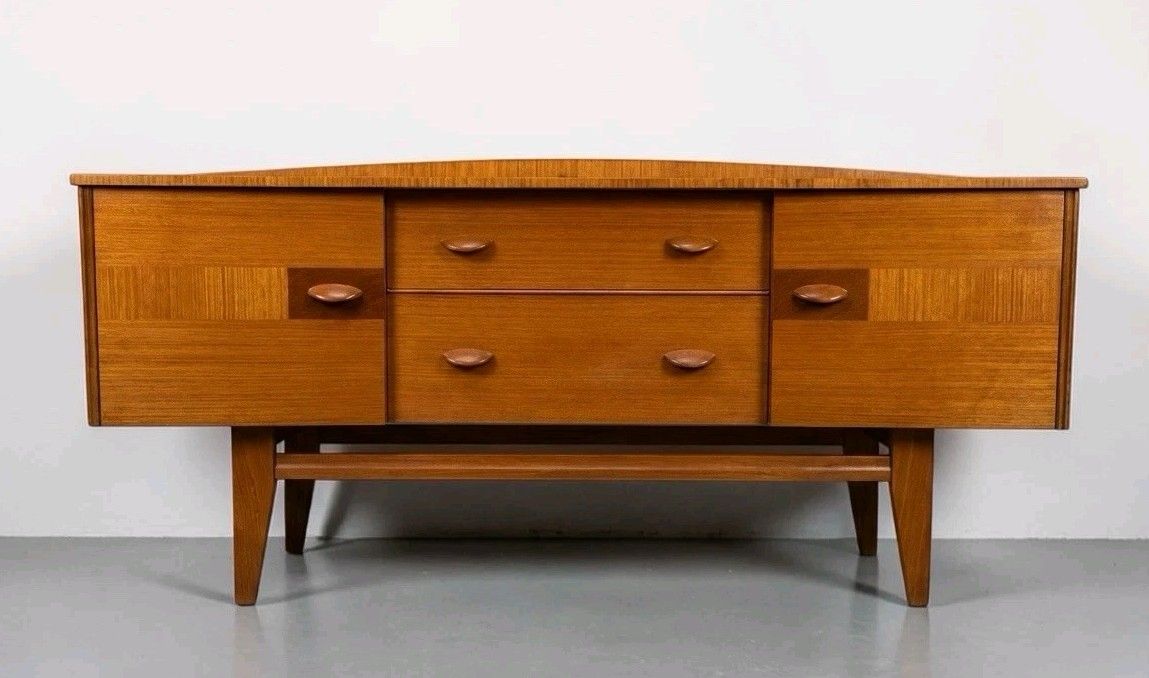 photo vinterior Vintage Stoneleigh Teak Sideboard Mid Century Retro Curved Surface Rare C1960s