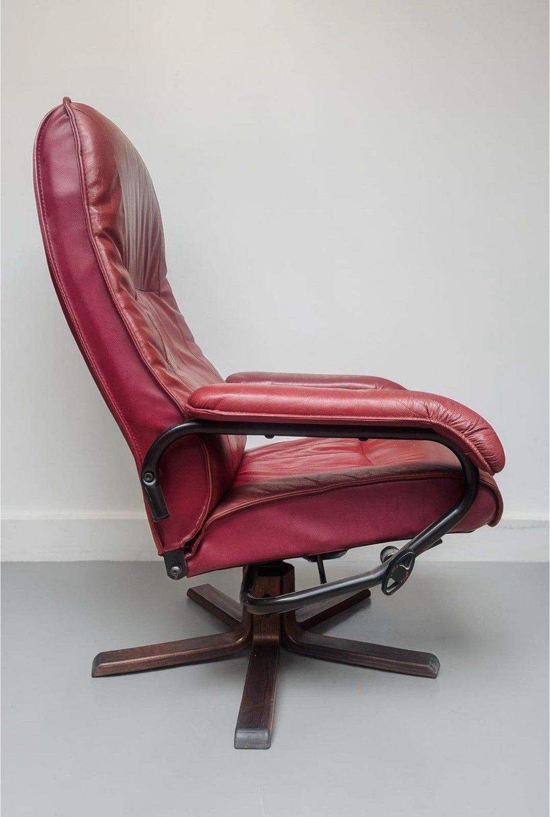 Danish Unico Leather Armchair And Matching Footstool Mid Century Rero C1970s photo 295.0