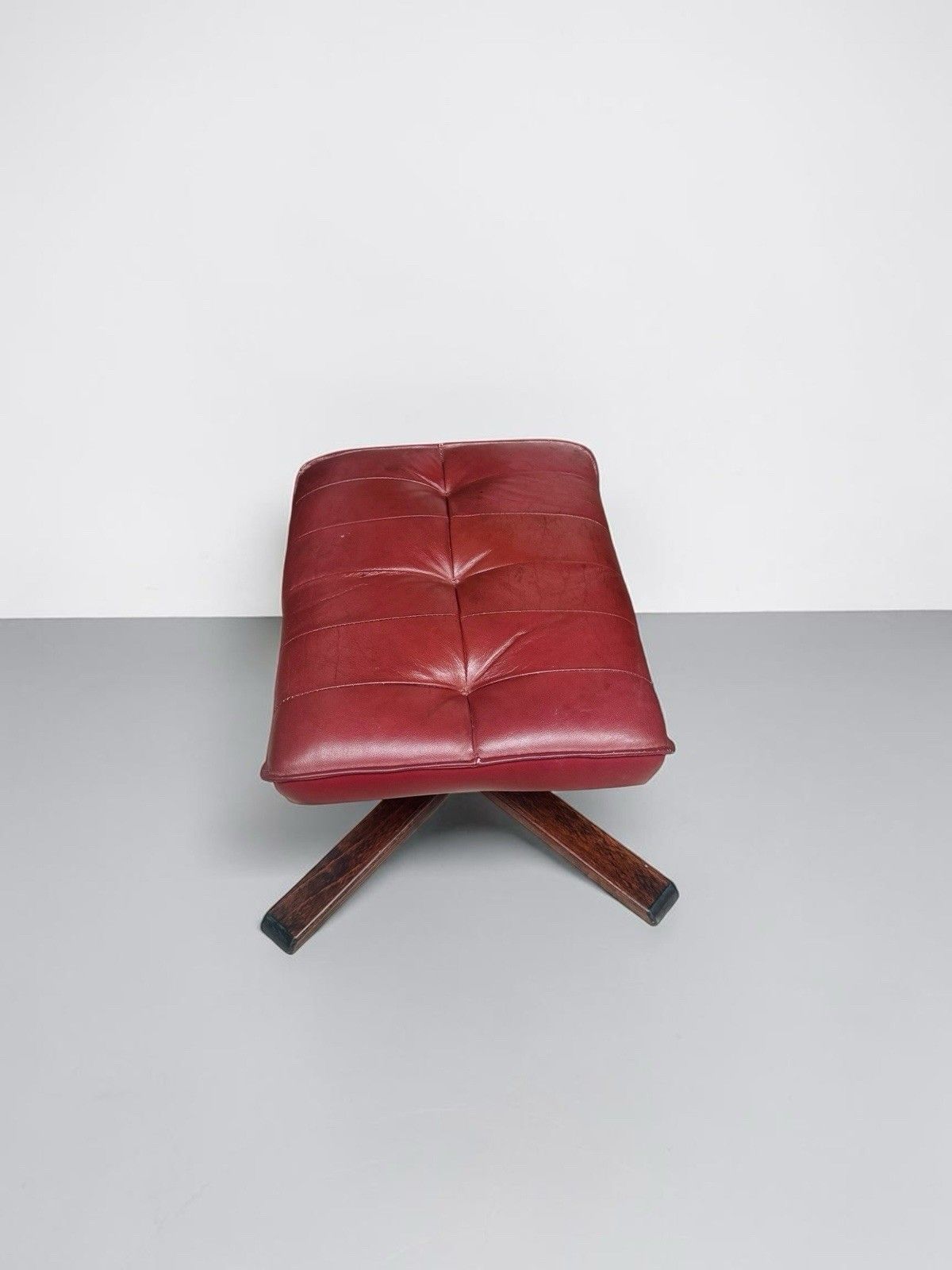 Furniture Danish Unico Leather Armchair And Matching Footstool Mid Century Rero C1970s photo