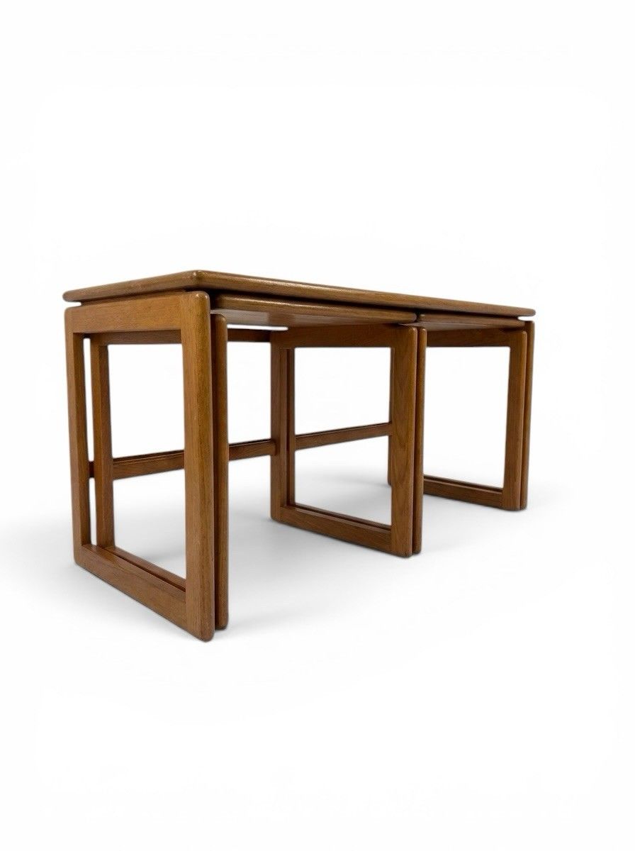 Arne Hovmand Olsen For Mogens Kold Solid Teak Nest Of Tables Rare Mid Century photo for sale
