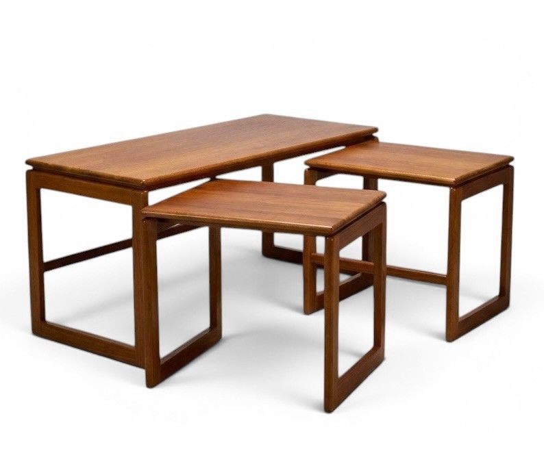 Arne Hovmand Olsen For Mogens Kold Solid Teak Nest Of Tables Rare Mid Century photo 595.0