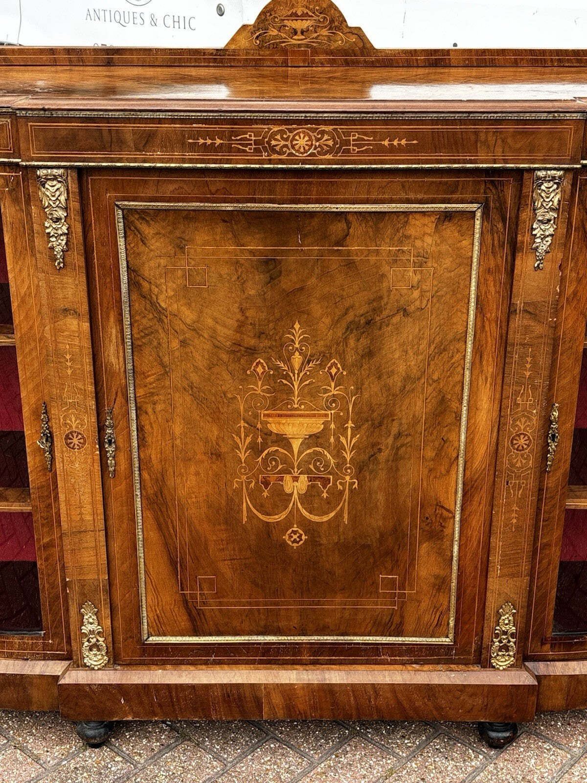 Victorian Burr Walnut Credenza. photo buy