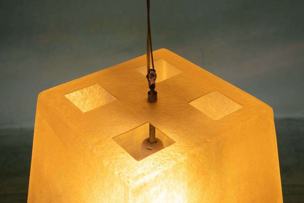 194.0 Minimalistisch Vintage Hanglamp Van Glasvezel, Roche Bobois photo
