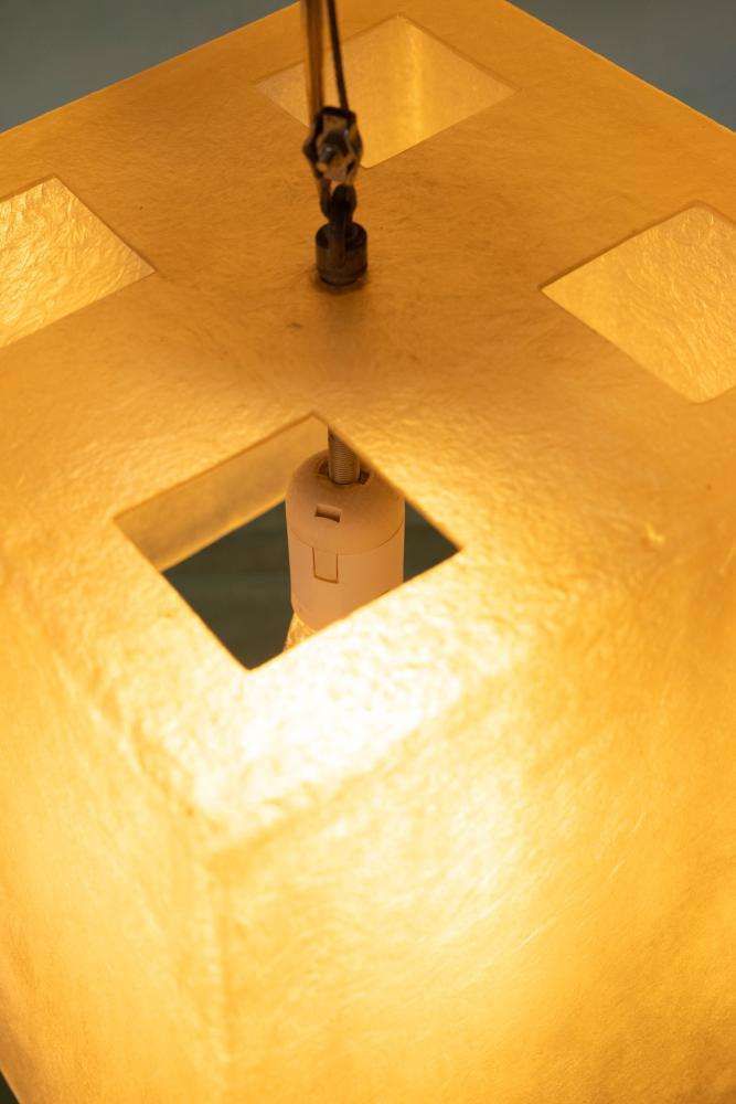 photo vinterior Minimalistisch Vintage Hanglamp Van Glasvezel, Roche Bobois