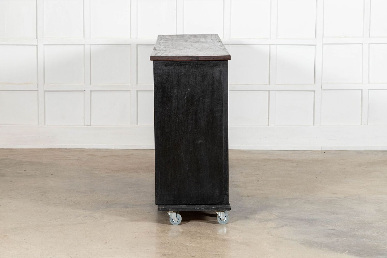 photo furniture Large 19thc English Ebonised Mahogany Shop Counter / Dresser Base
