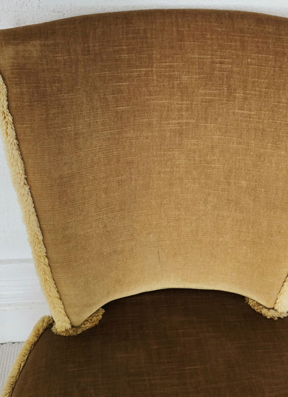 Art Deco Gold Velvet Bedroom Chair With Carved Mahogany Legs, 1930s. photo Furniture