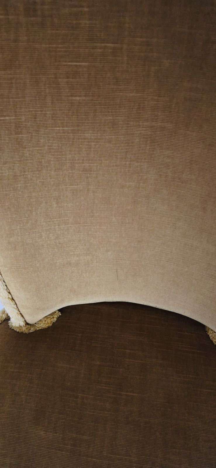 photo for sale Art Deco Gold Velvet Bedroom Chair With Carved Mahogany Legs, 1930s.