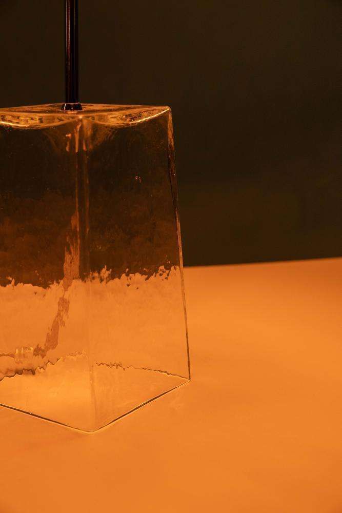 photo buy Minimalist Glass Table Lamp From The 1980s With A Pleated Shade