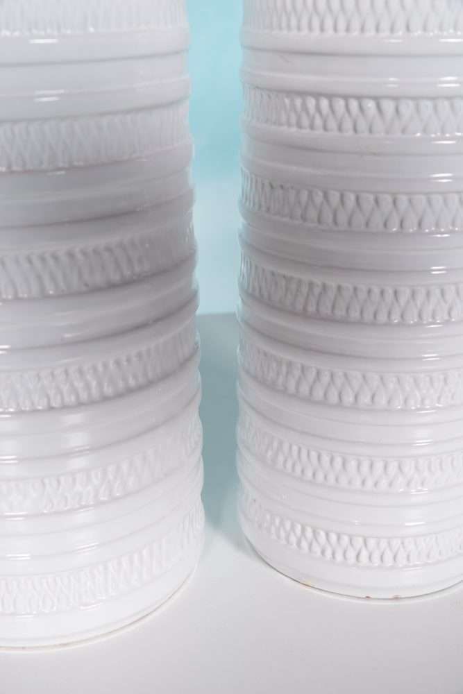 West Germany Vases Set Of Four White Ceramic Carstens Tönnieshof 1960s 70s photo for sale