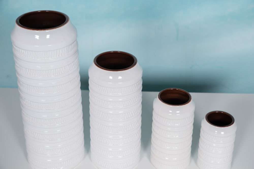 West Germany Vases Set Of Four White Ceramic Carstens Tönnieshof 1960s 70s photo 264.0