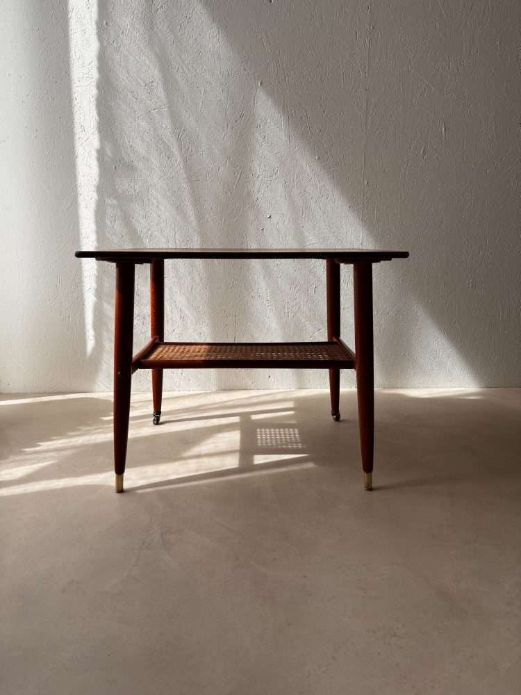 Swedish Design Side Table Alberts Mahogany & Webbing 1960s photo Furniture