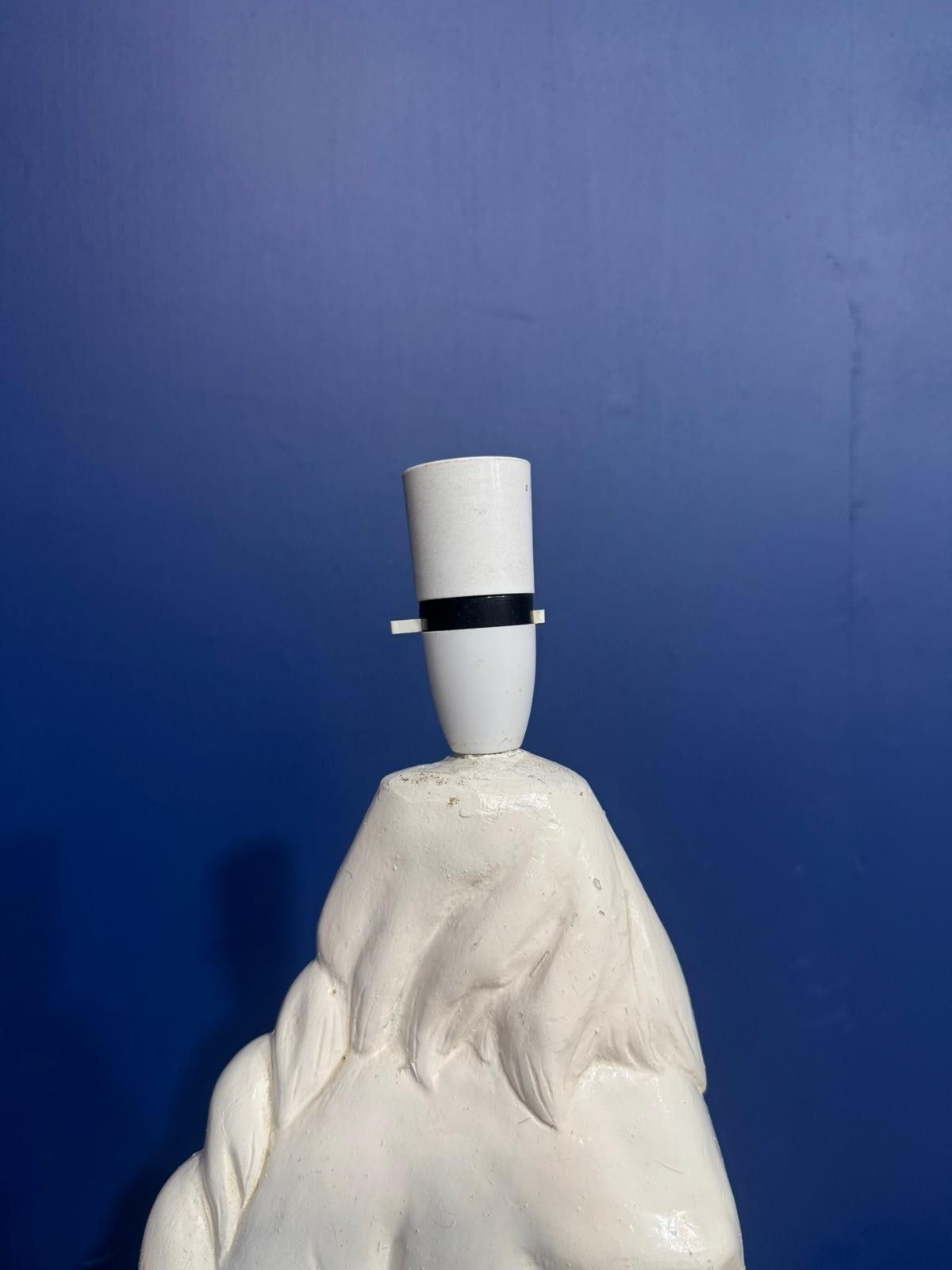 Vintage Horse Head Lamp Mid Century Chess Knight Desk Plaster Sculpture photo vinterior