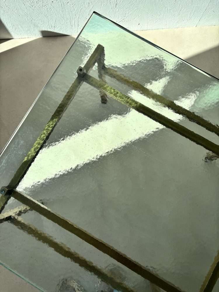 Swedish Brass Coffee Table With Marbled Glass Top, 1960s photo furniture