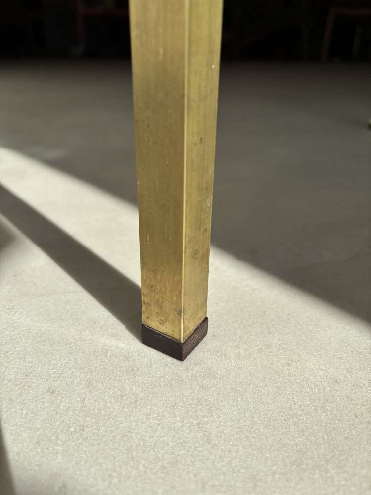 Furniture Swedish Brass Coffee Table With Marbled Glass Top, 1960s photo