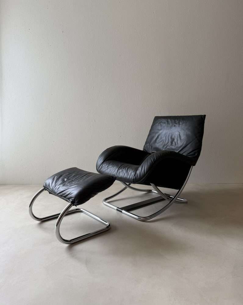 Zwitserse Lounge Fauteuil Met Ottoman – Robert Haussmann, Jaren 1980 photo 3265.0