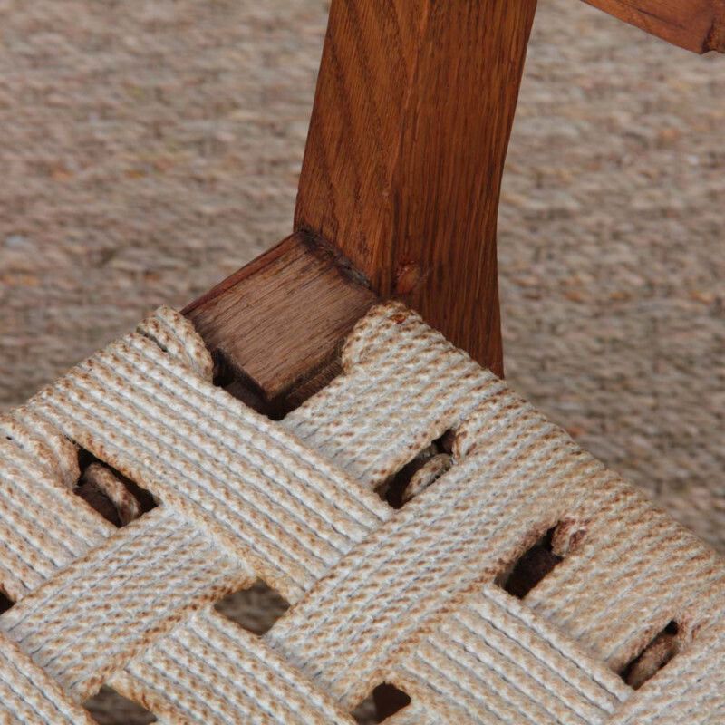 Armchair In Solid Oak And Rope, 20th Century Piece photo 1051.0