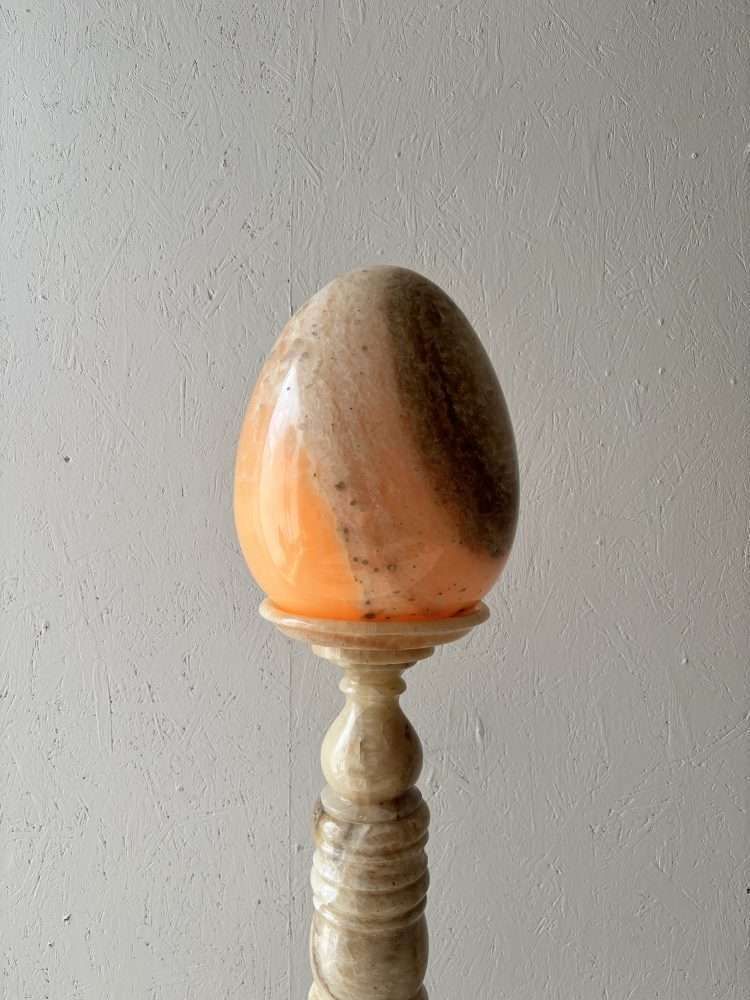 Zeldzame Mid Century Vloerlamp In Albast photo vintage