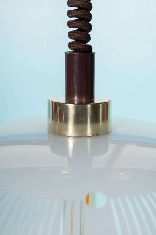Space Age Glass Pendant Lamp 70s, Vintage Glass Pendant Sweden photo 264.0