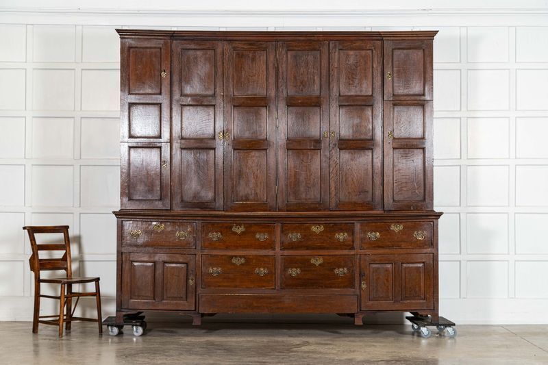 Monumental English Georgian Breakfront Oak Estate Housekeepers Cupboard photo 9143.0