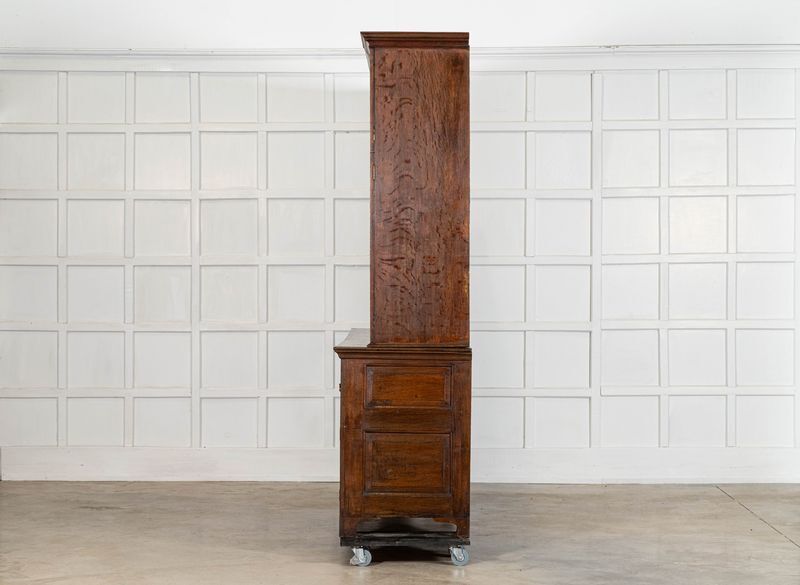 Monumental English Georgian Breakfront Oak Estate Housekeepers Cupboard photo vintage