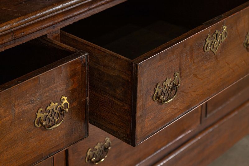 Furniture Monumental English Georgian Breakfront Oak Estate Housekeepers Cupboard photo