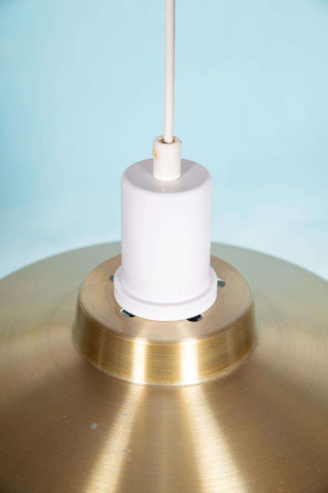 Space Age Hanglamp Jaren 60/70, Glas Messing Retro Hanglamp photo vinterior